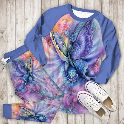 Butterfly Pretty Butterfly Aab Pajama Set |Sleepwear Pjs Sets | Raglan Shirt Pants Set