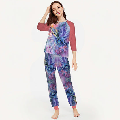 Butterfly Pretty Butterfly Aab Pajama Set |Sleepwear Pjs Sets | Raglan Shirt Pants Set