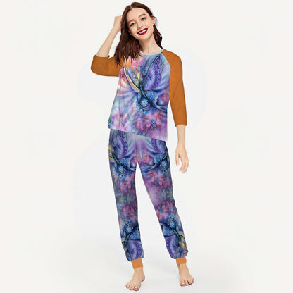 Butterfly Pretty Butterfly Aab Pajama Set |Sleepwear Pjs Sets | Raglan Shirt Pants Set