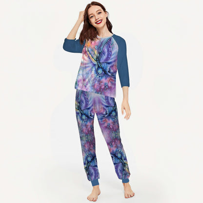 Butterfly Pretty Butterfly Aab Pajama Set |Sleepwear Pjs Sets | Raglan Shirt Pants Set