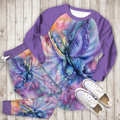 Butterfly Pretty Butterfly Aab Pajama Set |Sleepwear Pjs Sets | Raglan Shirt Pants Set