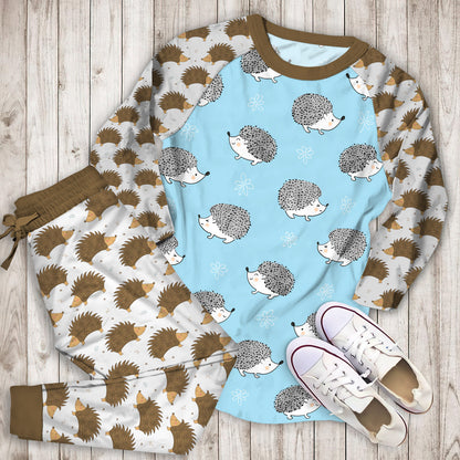 Hedgehog Pajama Set |Sleepwear Pjs Sets | Raglan Shirt Pants Set