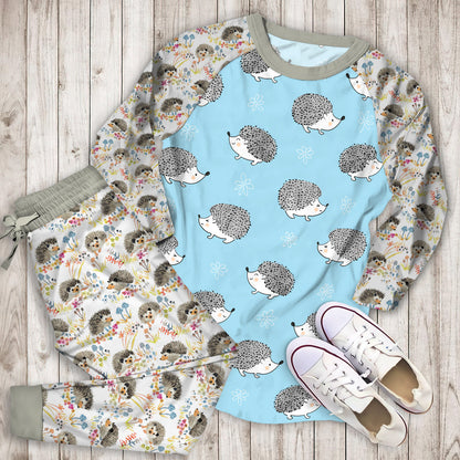 Hedgehog Pajama Set |Sleepwear Pjs Sets | Raglan Shirt Pants Set
