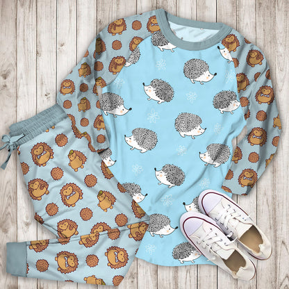Hedgehog Pajama Set |Sleepwear Pjs Sets | Raglan Shirt Pants Set