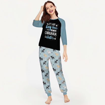 Chihuahua Chihuahua Glitter Aap Pajama Set |Sleepwear Pjs Sets | Raglan Shirt Pants Set