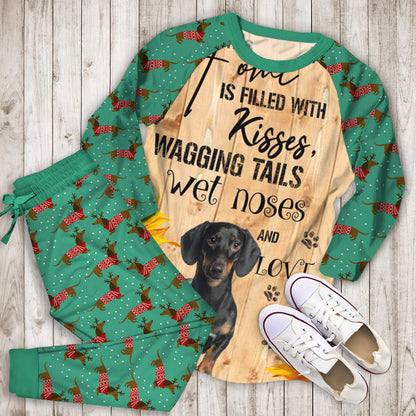 Dachshund Pajama Set |Sleepwear Pjs Sets | Raglan Shirt Pants Set