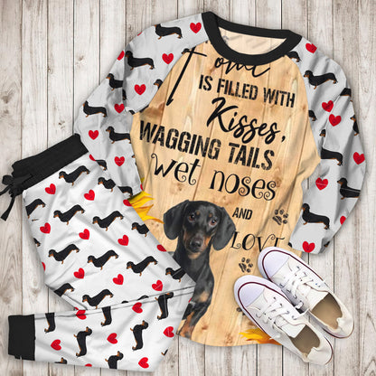 Dachshund Pajama Set |Sleepwear Pjs Sets | Raglan Shirt Pants Set