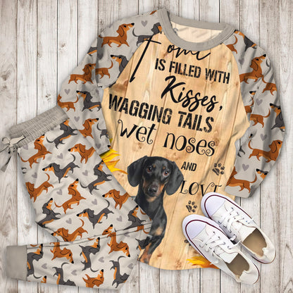 Dachshund Pajama Set |Sleepwear Pjs Sets | Raglan Shirt Pants Set