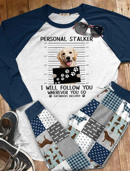 Labrador Retriever Set Labrador Retriever Love Pajama Set |Sleepwear Pjs Sets | Raglan Shirt Pants Set