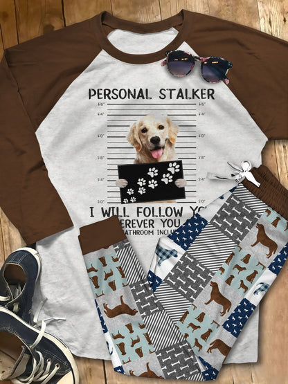 Labrador Retriever Set Labrador Retriever Love Pajama Set |Sleepwear Pjs Sets | Raglan Shirt Pants Set