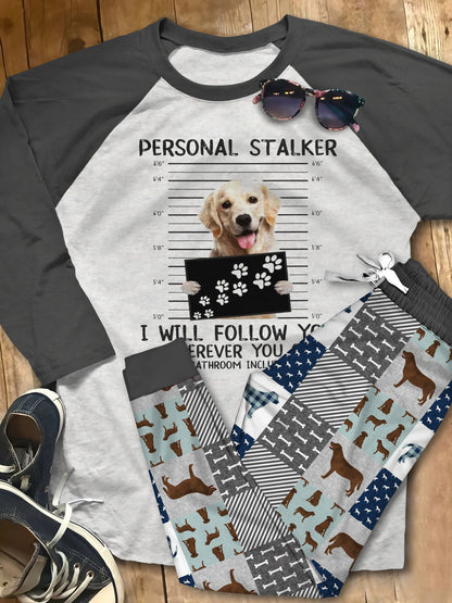 Labrador Retriever Set Labrador Retriever Love Pajama Set |Sleepwear Pjs Sets | Raglan Shirt Pants Set