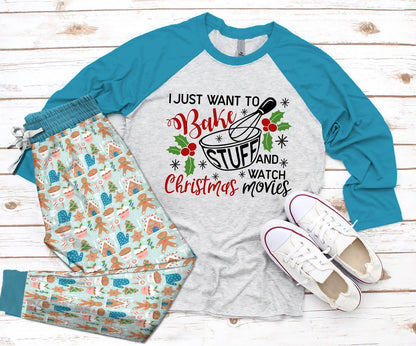 Baking Set Baking Stuff Pajama Set |Sleepwear Pjs Sets | Raglan Shirt Pants Set