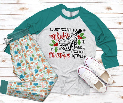 Baking Set Baking Stuff Pajama Set |Sleepwear Pjs Sets | Raglan Shirt Pants Set