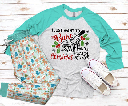 Baking Set Baking Stuff Pajama Set |Sleepwear Pjs Sets | Raglan Shirt Pants Set