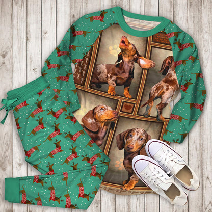 Dachshund Pajama Set |Sleepwear Pjs Sets | Raglan Shirt Pants Set