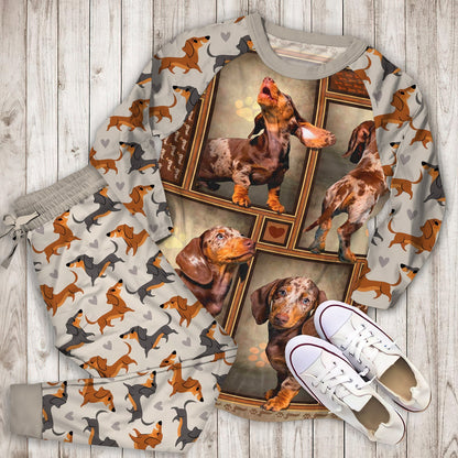 Dachshund Pajama Set |Sleepwear Pjs Sets | Raglan Shirt Pants Set