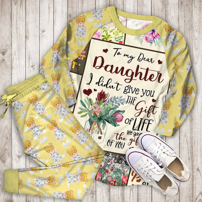 To My Daughter Pajama Set |Sleepwear Pjs Sets | Raglan Shirt Pants Set