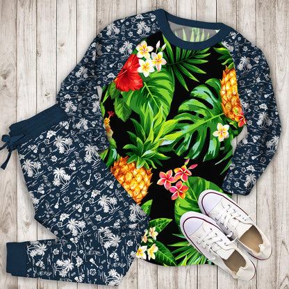 Aloha Hawaii Tropical Pajama Set | Pajamas | Cotton Sleepwear Sets | Soft Long Sleeve Pjs | Raglan Shirt and Pants Set