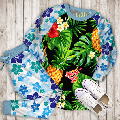 Aloha Hawaii Tropical Pajama Set | Pajamas | Cotton Sleepwear Sets | Soft Long Sleeve Pjs | Raglan Shirt and Pants Set