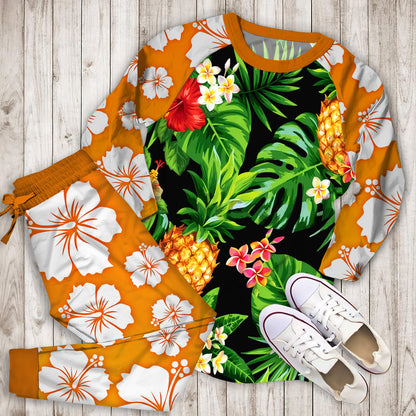 Aloha Hawaii Tropical Pajama Set | Pajamas | Cotton Sleepwear Sets | Soft Long Sleeve Pjs | Raglan Shirt and Pants Set