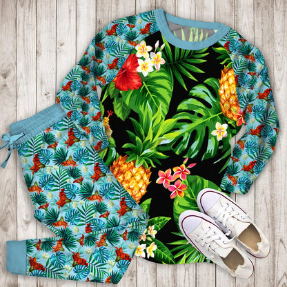 Aloha Hawaii Tropical Pajama Set | Pajamas | Cotton Sleepwear Sets | Soft Long Sleeve Pjs | Raglan Shirt and Pants Set