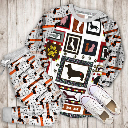Dachshund Pajama Set | Pajamas | Cotton Sleepwear Sets | Soft Long Sleeve Pjs | Raglan Shirt and Pants Set