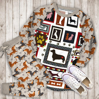 Dachshund Pajama Set | Pajamas | Cotton Sleepwear Sets | Soft Long Sleeve Pjs | Raglan Shirt and Pants Set