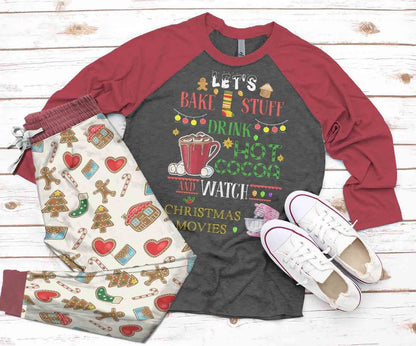 Baking Burgundy Best Pajama Set |Sleepwear Pjs Sets | Raglan Shirt Pants Set