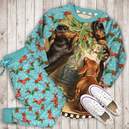 Dachshund Pajama Set | Pajamas | Cotton Sleepwear Sets | Soft Long Sleeve Pjs | Raglan Shirt and Pants Set