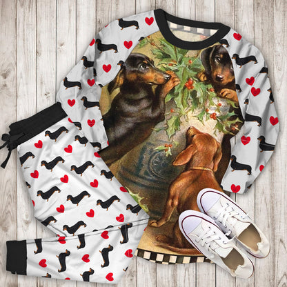 Dachshund Pajama Set | Pajamas | Cotton Sleepwear Sets | Soft Long Sleeve Pjs | Raglan Shirt and Pants Set