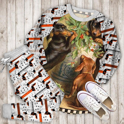 Dachshund Pajama Set | Pajamas | Cotton Sleepwear Sets | Soft Long Sleeve Pjs | Raglan Shirt and Pants Set