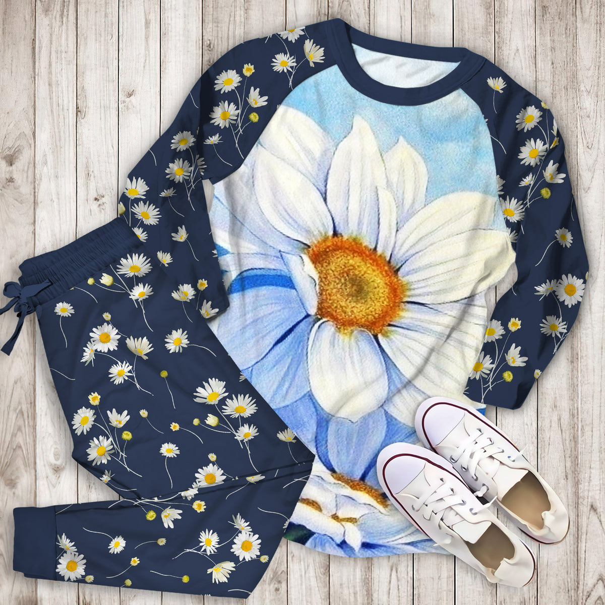 Daisy Pajama Set |Sleepwear Pjs Sets | Raglan Shirt Pants Set