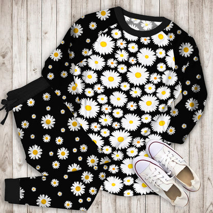 Daisy Pattern Pajama Set |Sleepwear Pjs Sets | Raglan Shirt Pants Set