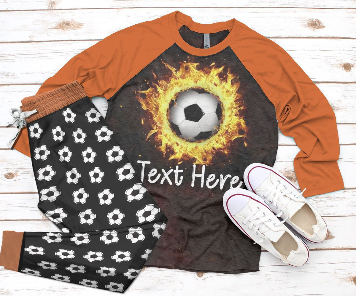 Soccer Set I Love Soccer Pajama Set |Sleepwear Pjs Sets | Raglan Shirt Pants Set