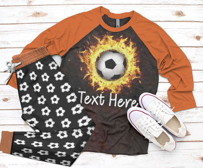 Soccer Set I Love Soccer Pajama Set |Sleepwear Pjs Sets | Raglan Shirt Pants Set