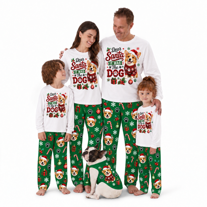 Custom Pet Face Dear Santa It Was The Dog Family Sleepwear Christmas